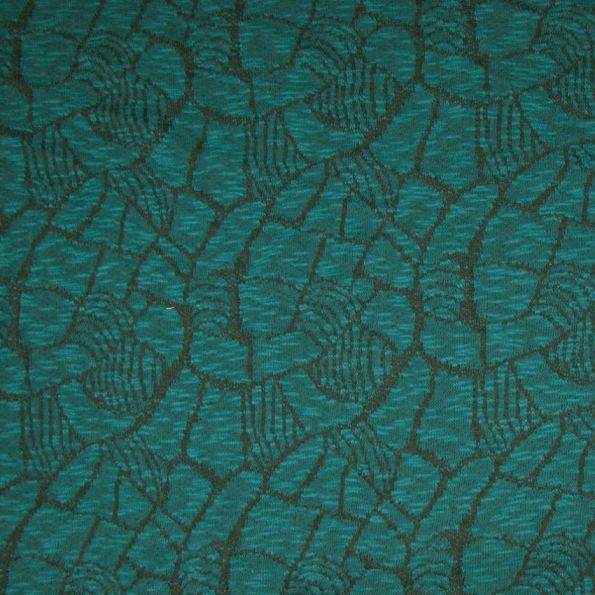 Tissu Jacquard Jersey Lana Bleu pétrole x10cm
