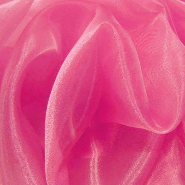 Tissu Organza Rose fluo x1m