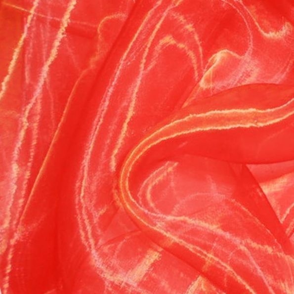 Tissu Organza 2 tons Rouge jaune x1m