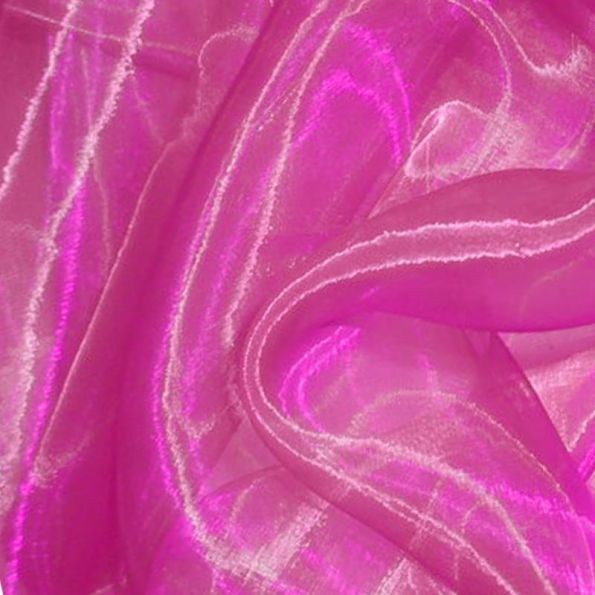 Tissu Organza 2 tons Fuschia gris x1m