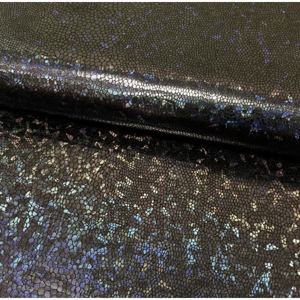 Tissu Lamé effet holographique Noir - Par 10 cm