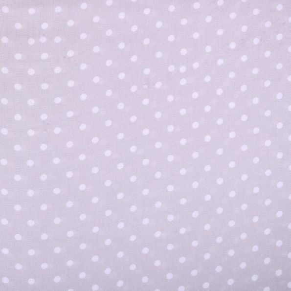 Tissu Viscose légère Gris clair Pois 5mm Blanc - Par 10 cm