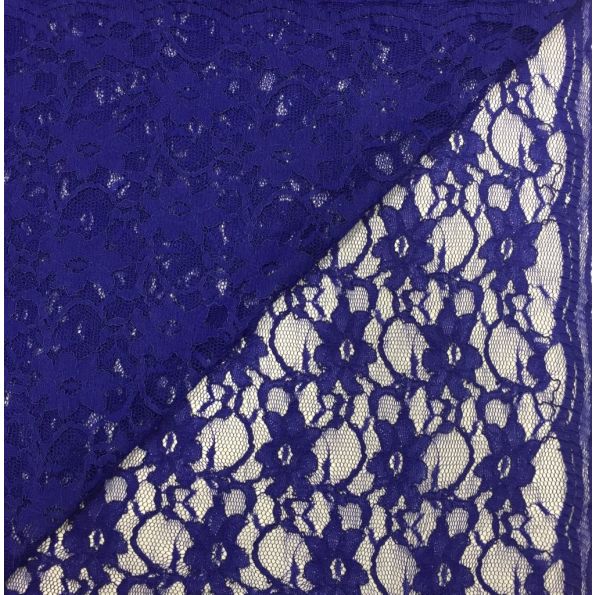 Tissu Dentelle Eva Bleu électrique - Par 10 cm