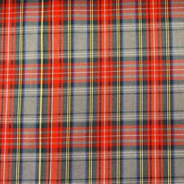 Tissu Tartan Ecossais Classic Gris et Rouge - Par 10 cm