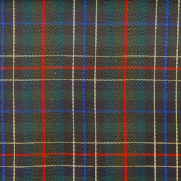 Tissu Tartan Petit Ecossais Kaki Rayures Jaunes et rouges - Par 10 cm