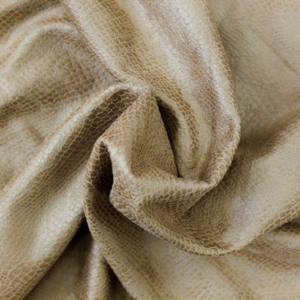 Tissu Simili cuir souple Serpent Caramel Serpent - Par 10 cm