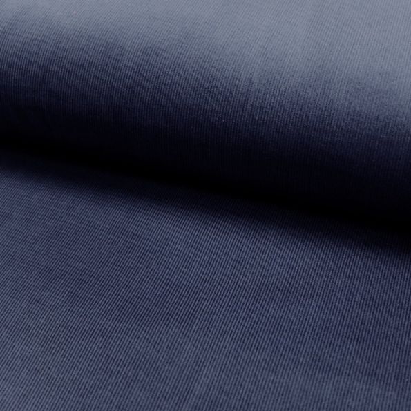 Tissu Velours milleraies Bleu marine - Par 10 cm