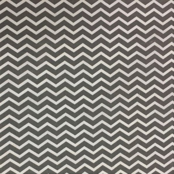 Tissu Coton Imprimé Arty Chevrons Gris anthracite - Par 10 cm