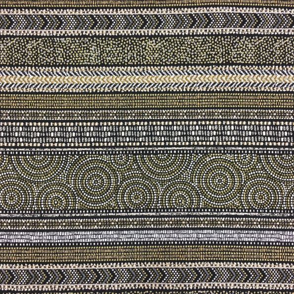 Tissu Jacquard Abori Bayadère Or - Par 50 cm