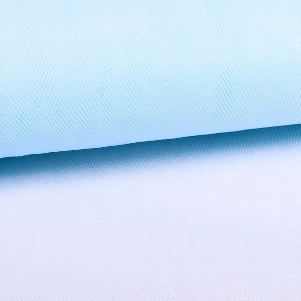 Tissu Tulle Souple Grande Largeur uni Bleu ciel - Au mètre