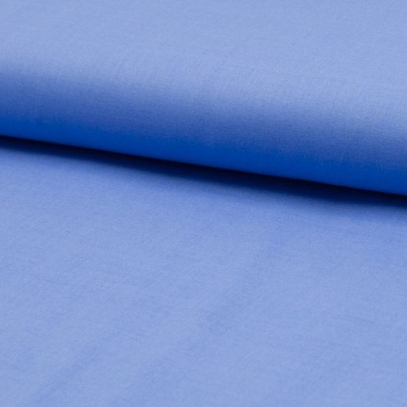 Tissu Voile de coton uni Bleu - Par 10 cm