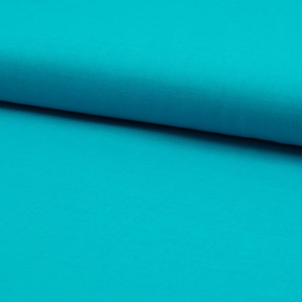 Tissu Voile de coton uni Bleu turquoise - Par 10 cm