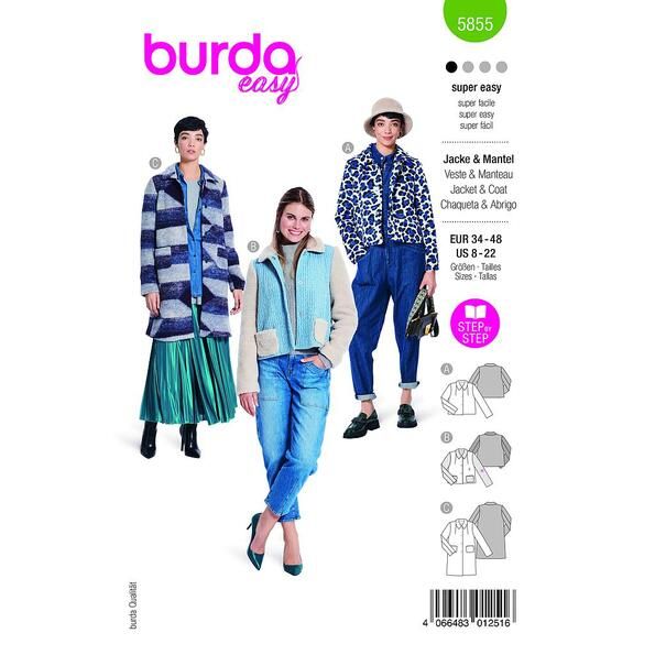 Patron Burda 5855 Veste & Manteau