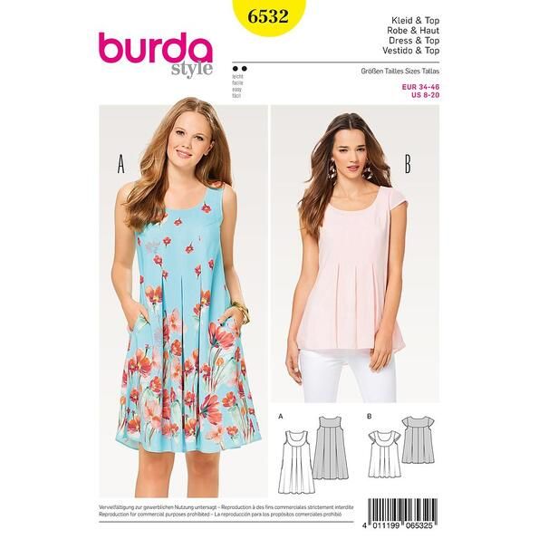 Patron Burda 6532 Robe & Haut