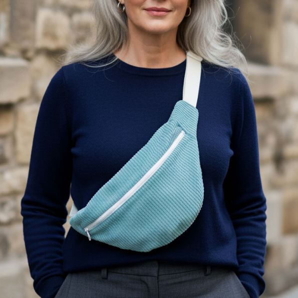 Kit Couture Craftine Sac Banane Moondy Velours Vert d'eau