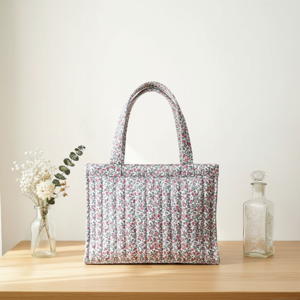 Kit Couture Craftine Petit sac Cabas matelassé Sweet Flower