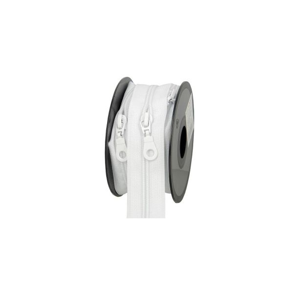Fermeture nylon non séparable N°5 avec curseurs Blanc - Au mètre