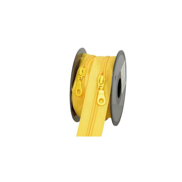 Fermeture nylon non séparable N°5 avec curseurs Jaune - Au mètre