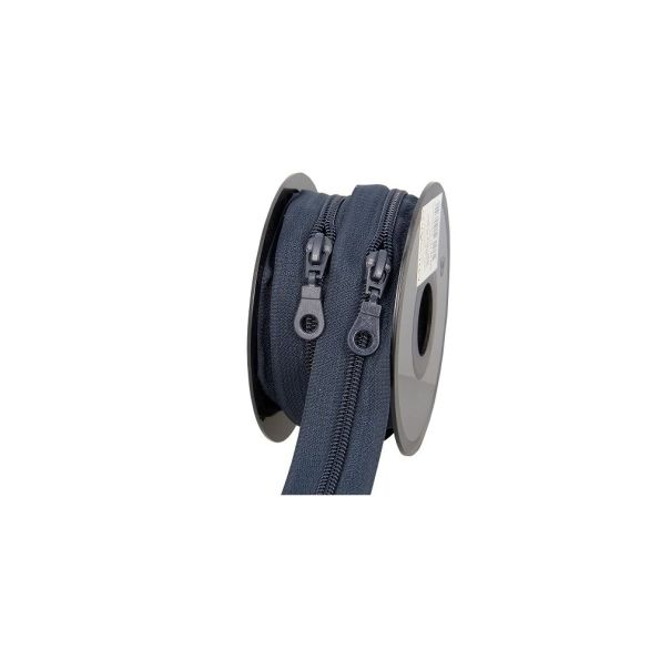 Fermeture nylon non séparable N°5 avec curseurs Bleu marine - Au mètre