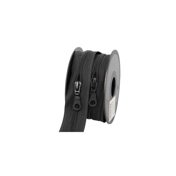 Fermeture nylon non séparable N°5 avec curseurs Noir - Au mètre