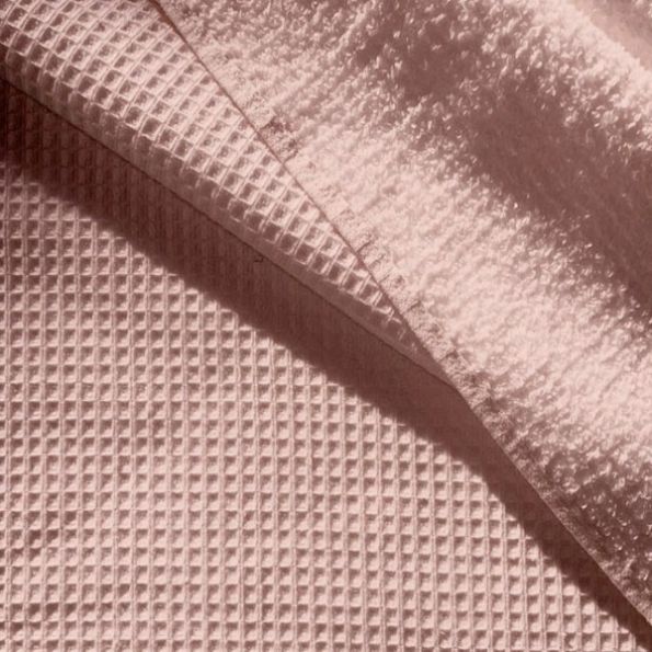 Tissu Nid d'abeille envers Eponge CosyWave Rose poudré - Par 10 cm