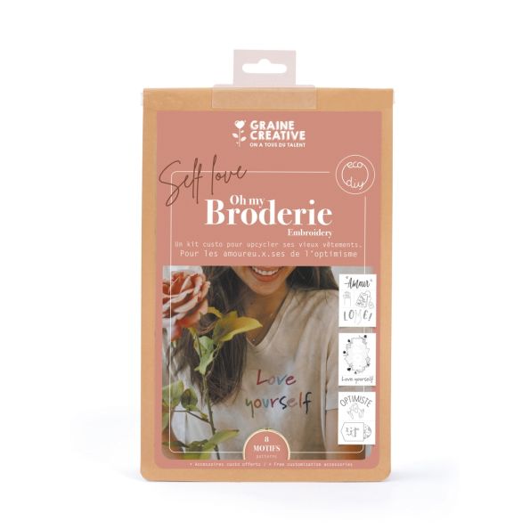 Kit Broderie DIY sur vêtement Self Love