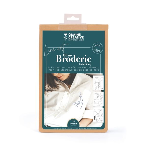 Kit Broderie DIY sur vêtement Line art