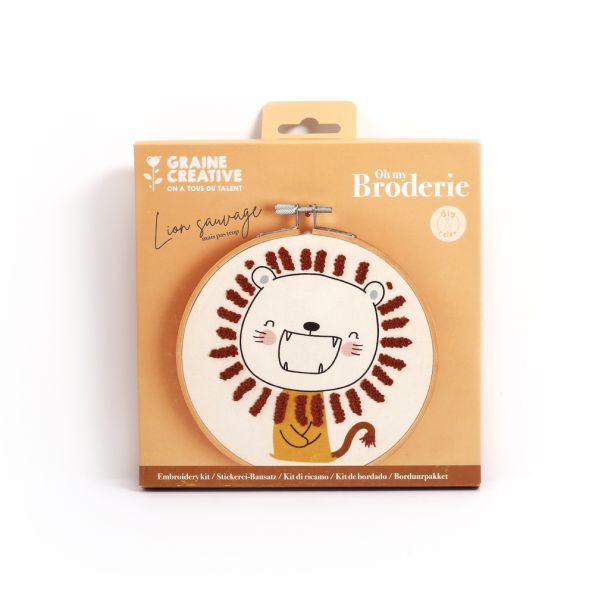 Kit Broderie partielle Lion sauvage