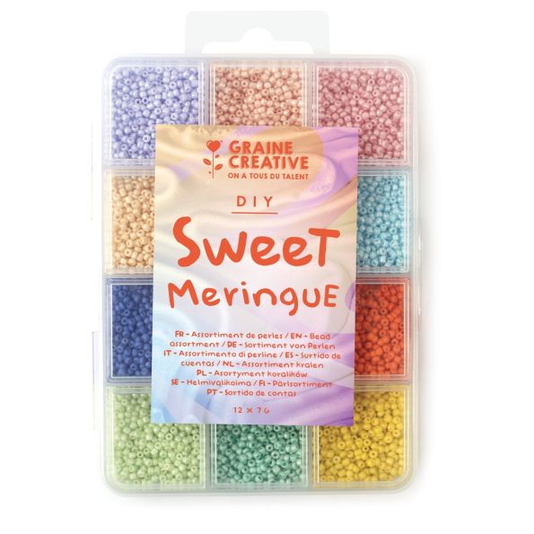 Coffret de perles 2 mm Sweet Meringue - 12 couleurs