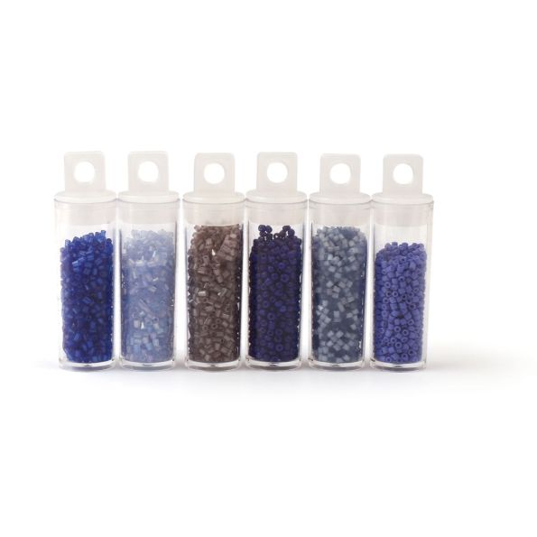 Lot De 1120 Perles Anciennes En Verre Violet Grain De Riz - Enfilées Sur Fils, Fond De Stock