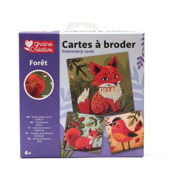 Cartes à broder Forêt 170 x 170 cm
