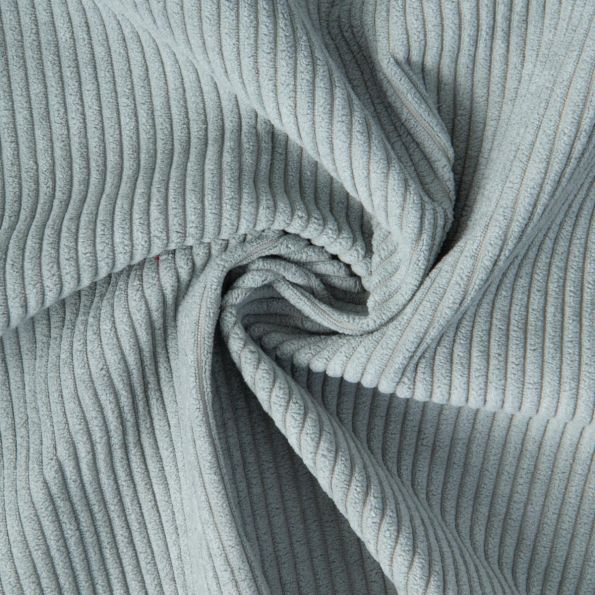 Tissu Velours d'ameublement côtelé Emy uni Gris clair - Par 10 cm