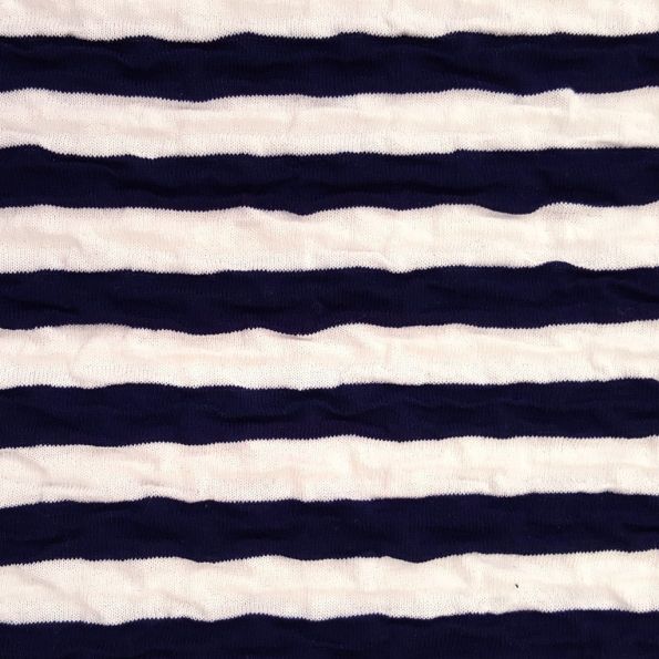 Tissu Jersey Marinière Gaufré x10cm