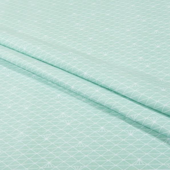 Tissu Jersey Christel G Design Triangle Scandinave Menthe - Par 10 cm