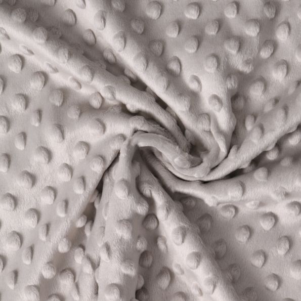 Tissu Minky Ultra doux Pois Gris pierre - Par 10 cm