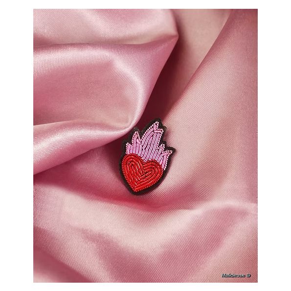 Ecusson Thermocollant Mini Coeur Enflammé