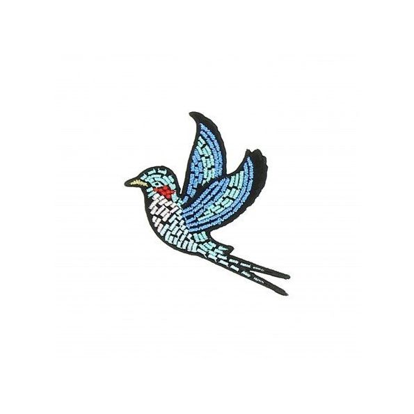 Ecusson Thermocollant Oiseau en vol Broderie Métallisées