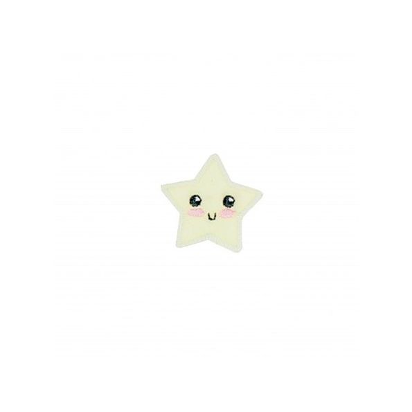 Ecusson Thermocollant Etoile souriante Ivoire