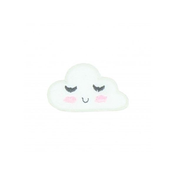 Ecusson Thermocollant Nuage endormi Blanc