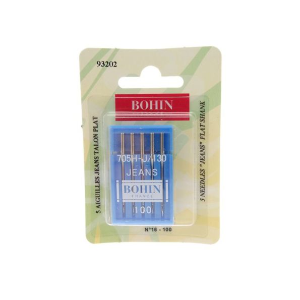 Aiguilles Machine Bohin Spéciales Jeans N°100 x5