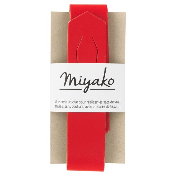 Anse de sac en cuir Miyako Rouge
