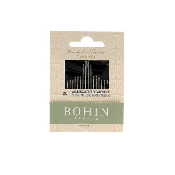 Carnet de 20 aiguilles à coudre et à repriser Bohin x20