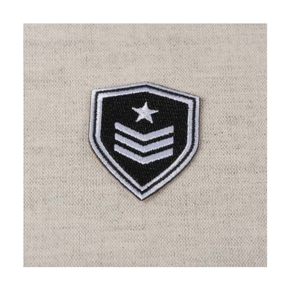 Ecusson Thermocollant Blason armée - Etoile blanche sur fond Noir