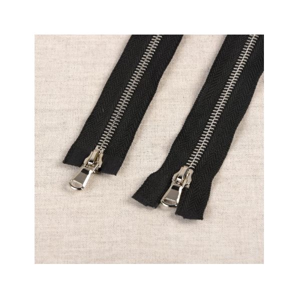 Fermeture double curseur Argenté - 70 cm
