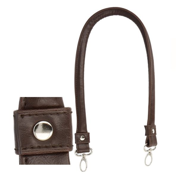 Anses de sac Marron chocolat avec mousquetons métaliques 60 cm