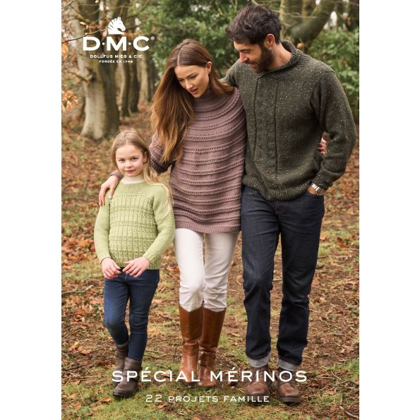 Livre de patrons tricot pour la famille DMC Mérino