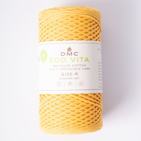 Cordon de Coton recyclé Eco Vita Taille 4 DMC - Jaune