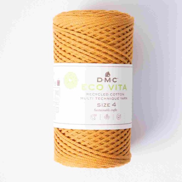 Cordon de Coton recyclé Eco Vita Taille 4 DMC - Jaune moutarde