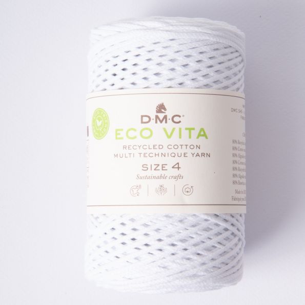 Cordon de Coton recyclé Eco Vita Taille 4 DMC Blanc optique