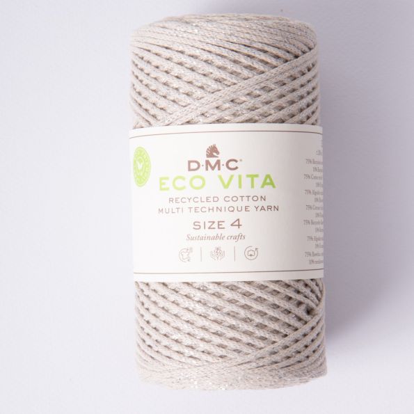 Fil Eco Vita – Métallisé - Coton Recyclé Taille 4 Beige